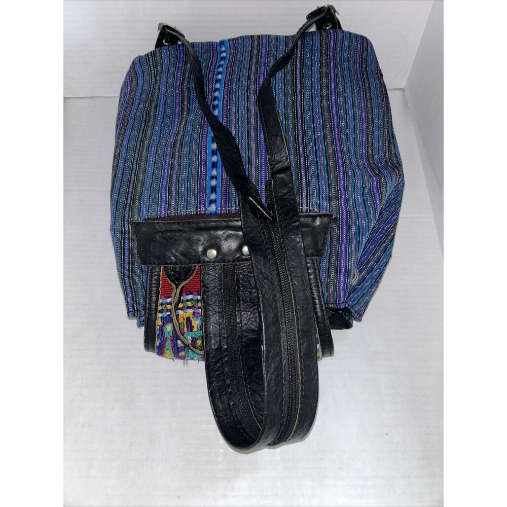embroidered leather backpack drawstring - image 7